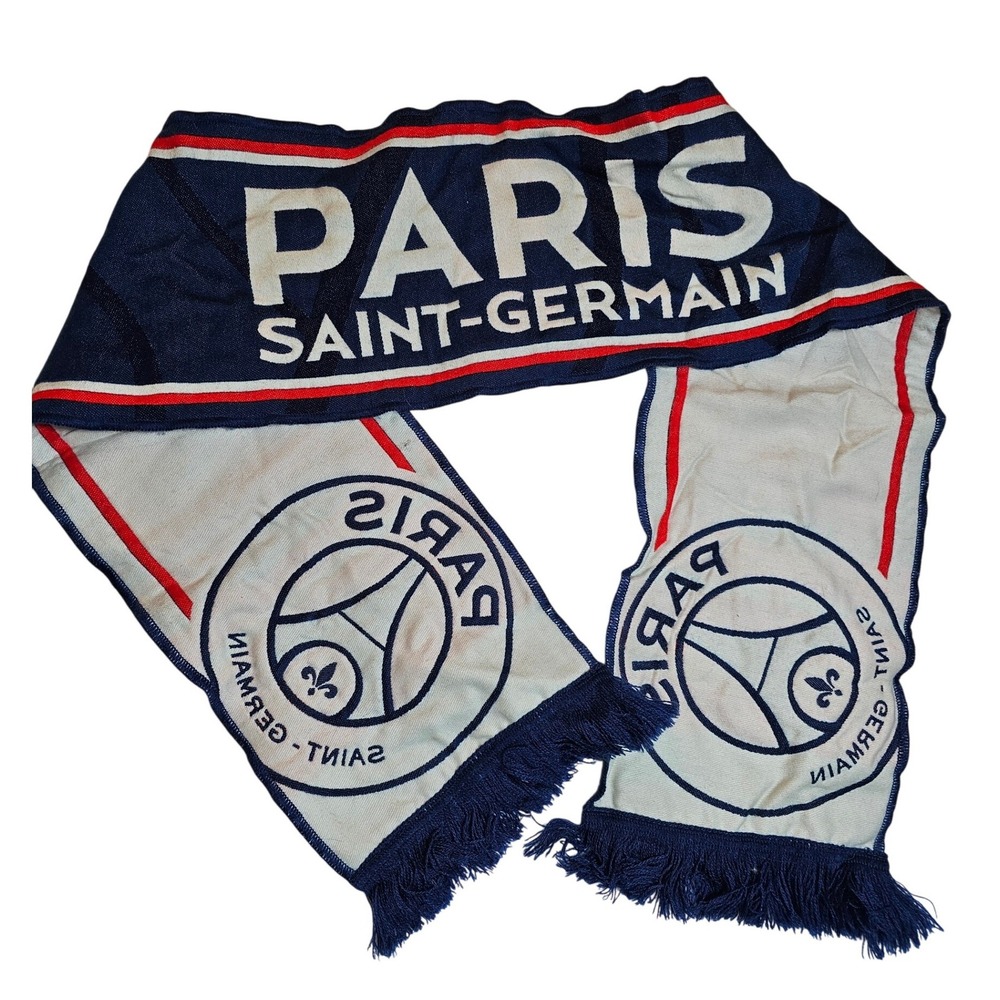 Paris Saint-Germain PSG Soccer Scarf Navy Blue White Red Fan Scarf 53"x8"